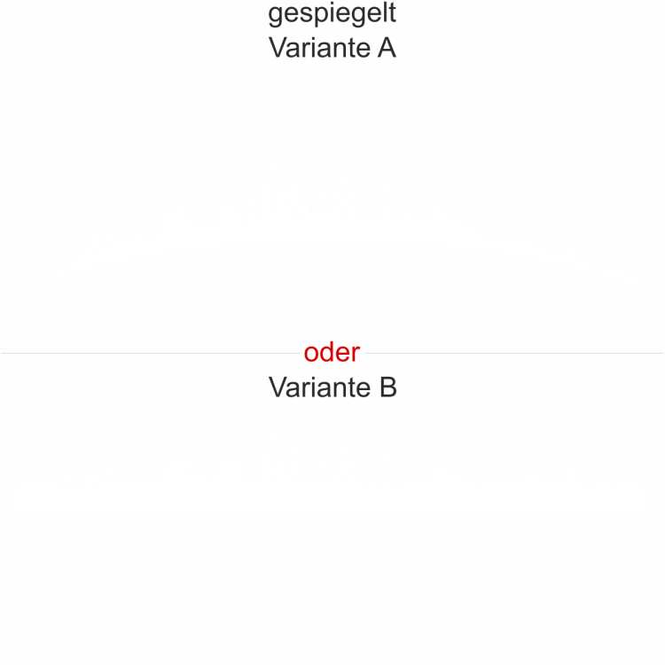 Heckscheibenaufkleber Skyline Ostfriesland - gespiegelt - Ansicht Farbauswahl - Varianten A und B