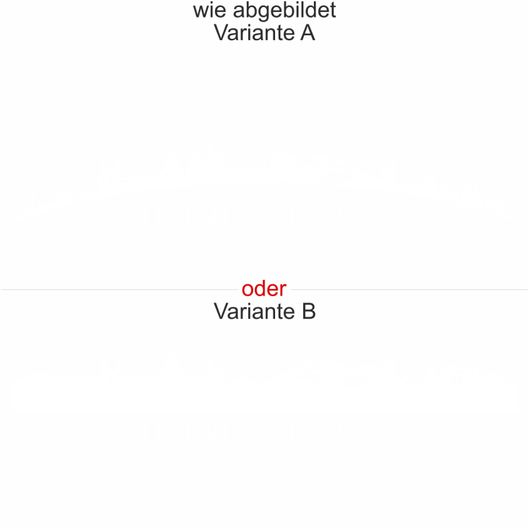 Heckscheibenaufkleber Skyline Rheinland-Pfalz - wie abgebildet - Ansicht Farbauswahl - Varianten A und B