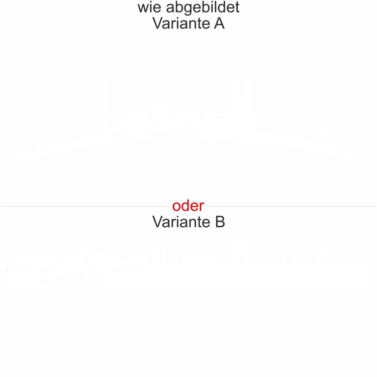 Heckscheibenaufkleber Skyline Saarland - wie abgebildet - Ansicht Farbauswahl - Varianten A und B