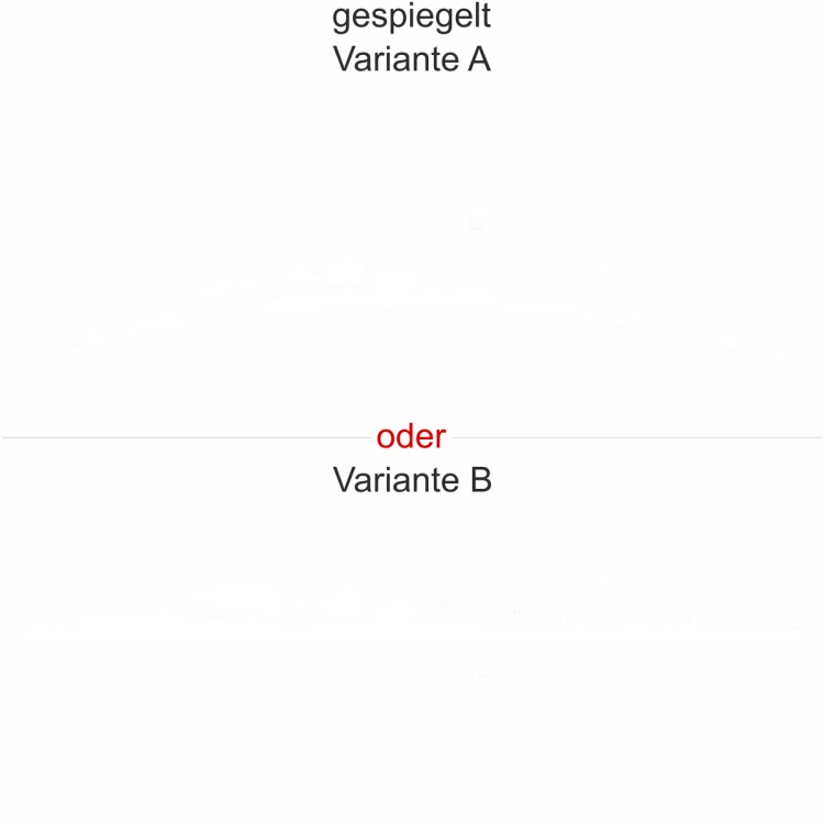 Heckscheibenaufkleber Skyline Sachsen - gespiegelt - Ansicht Farbauswahl - Varianten A und B