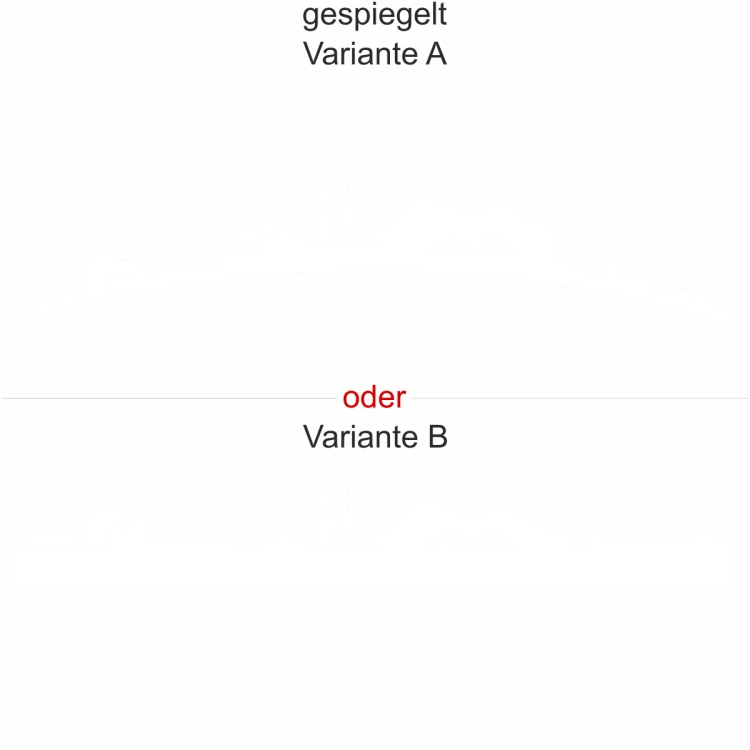 Heckscheibenaufkleber Skyline Sachsen-Anhalt - gespiegelt - Ansicht Farbauswahl - Varianten A und B