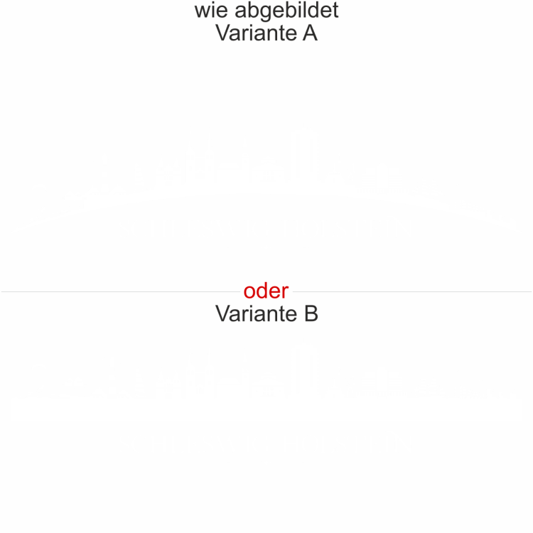 Heckscheibenaufkleber Skyline Schleswig-Holstein - wie abgebildet - Ansicht Farbauswahl - Varianten A und B