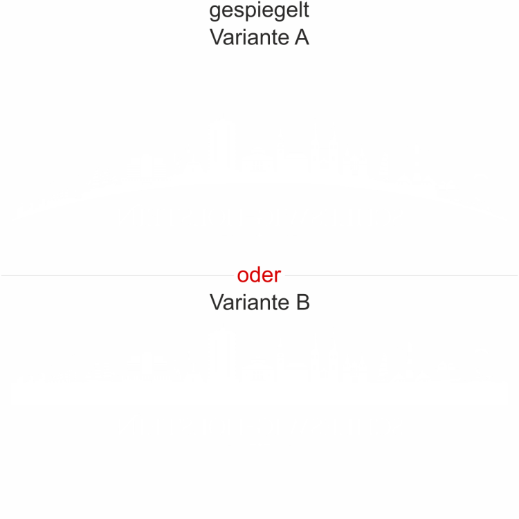 Heckscheibenaufkleber Skyline Schleswig-Holstein - gespiegelt - Ansicht Farbauswahl - Varianten A und B