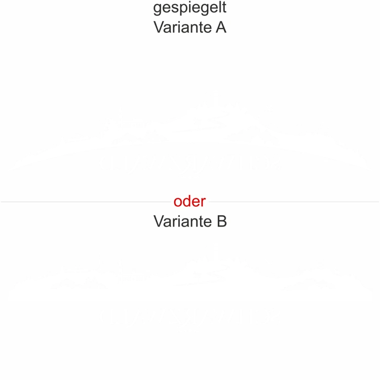 Heckscheibenaufkleber Skyline Schwarzwald - gespiegelt - Ansicht Farbauswahl - Varianten A und B