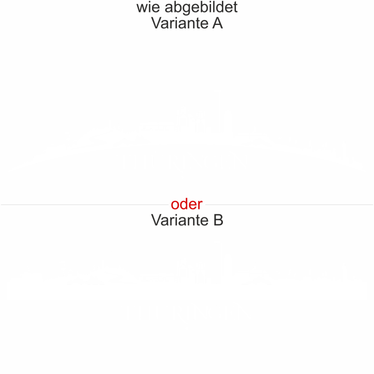 Heckscheibenaufkleber Skyline Thüringen - wie abgebildet - Ansicht Farbauswahl - Varianten A und B