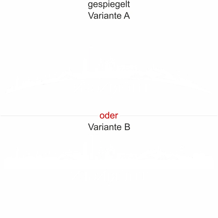 Heckscheibenaufkleber Skyline Thüringen - gespiegelt - Ansicht Farbauswahl - Varianten A und B