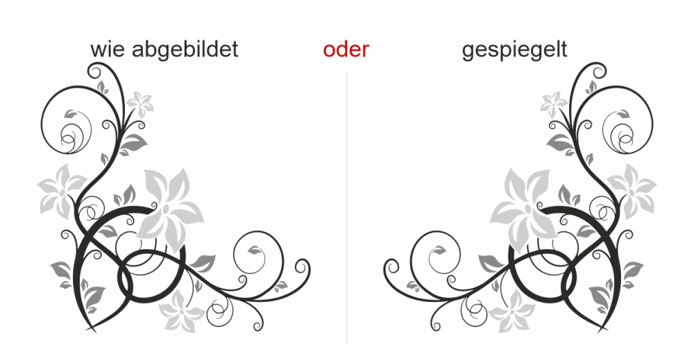Klebefolie für die Heckscheibe mit buntem Blumenornament - Ansicht Ausrichtung