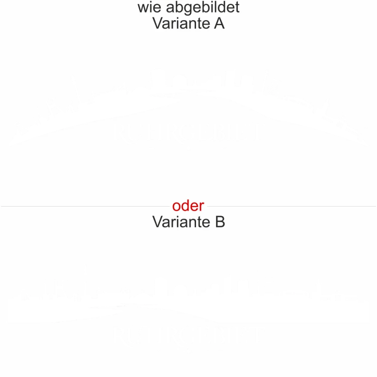 Heckscheibenaufkleber Skyline Ruhrgebiet - wie abgebildet - Ansicht Farbauswahl - Varianten A und B