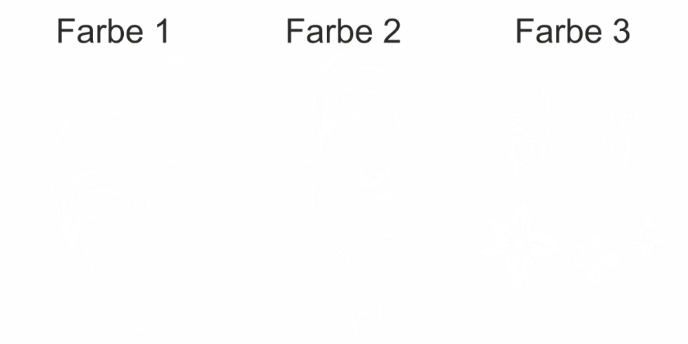 Klebefolie für die Heckscheibe mit Ornament und Schmetterlingen - Ansicht Farbauswahl