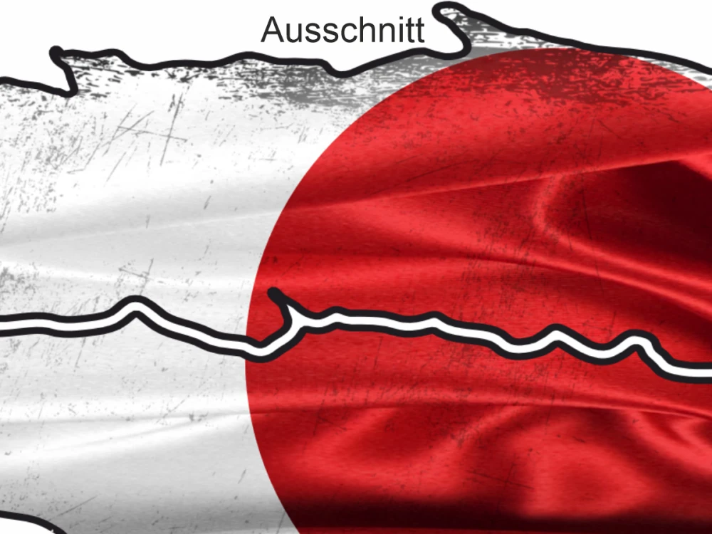 Klebefolie für Wohnmobil Flagge von Japan - Ansicht Ausschnitt