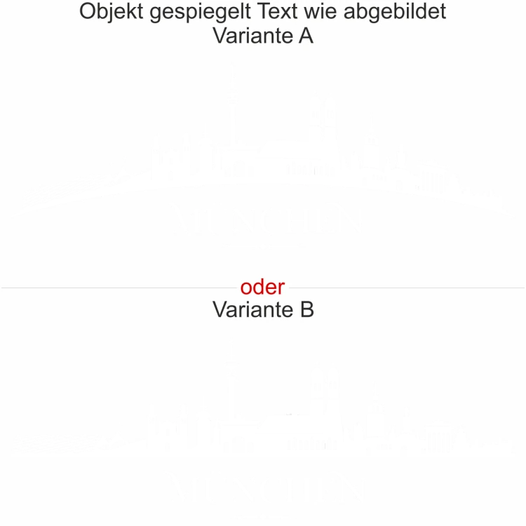 Münchner Skyline als Aufkleber für die Motorhaube Ihres Wagens - Ansicht Ausrichtung und Farbauswahl Münchner Skyline als Aufkleber für die Motorhaube Ihres Wagens - Ansicht Ausrichtung und Farbauswahl