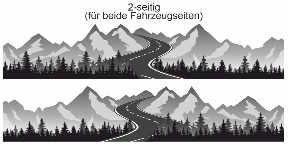 Klebefolie Passstraße | Set für beide Fahrzeugseiten