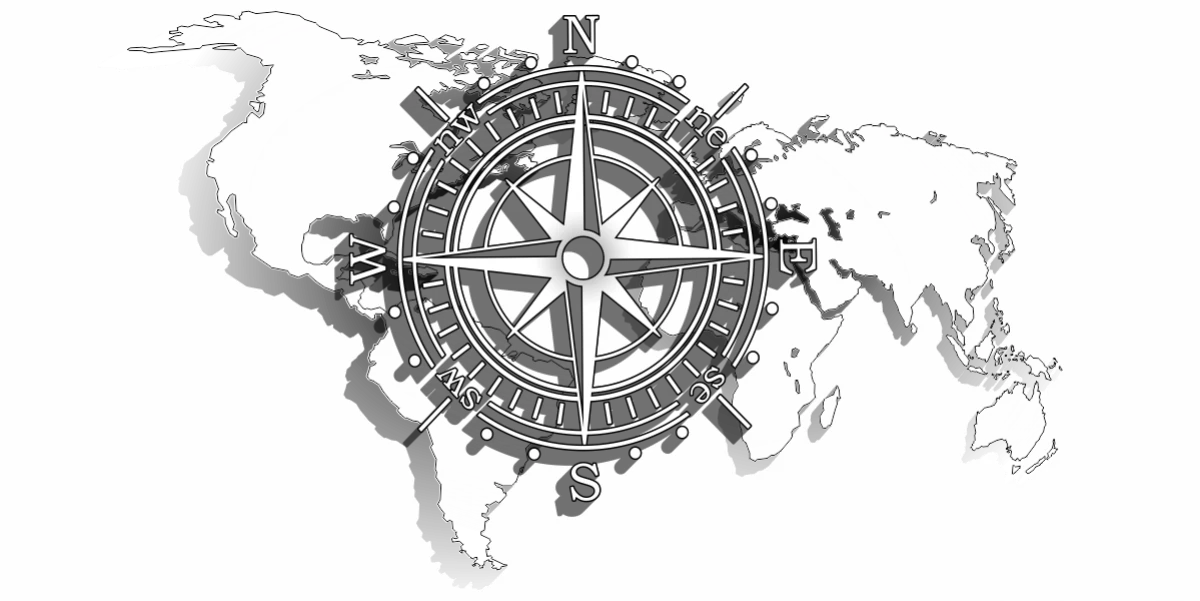 Klebefolie Kompass und Weltkarte