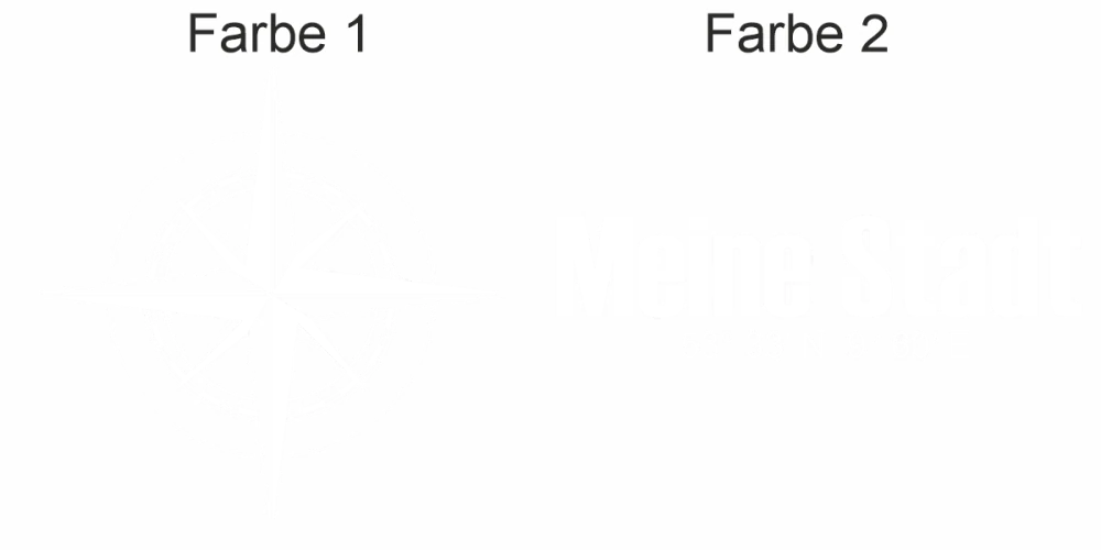 Kompass mit Koordinaten und Wunschtext