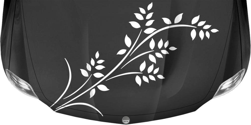 Motorhaubenaufkleber Blätterzweig