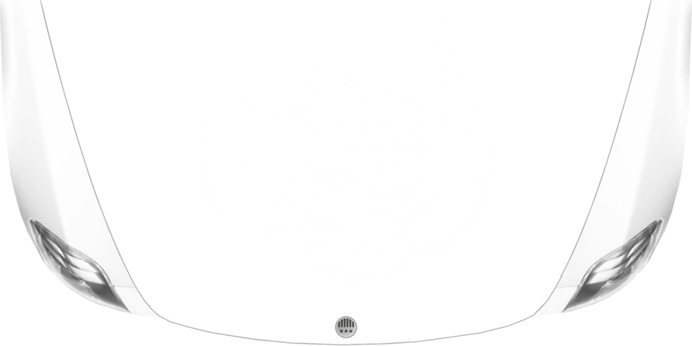 Motorhaubenaufkleber Gletscherbach in der Bergwelt auf heller Haube - Ansicht Farbauswahl