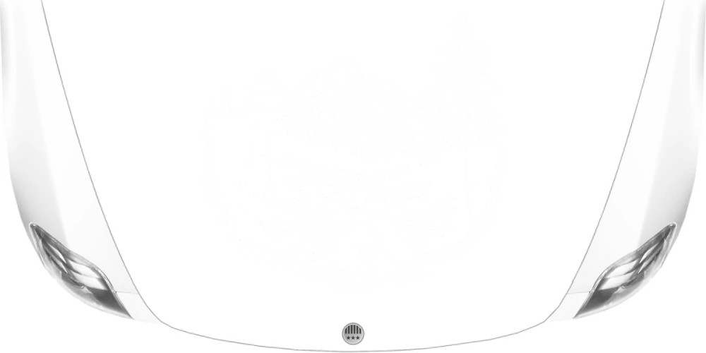 Motorhaubenaufkleber Gletscherbach in der Bergwelt auf heller Haube - Ansicht Farbauswahl