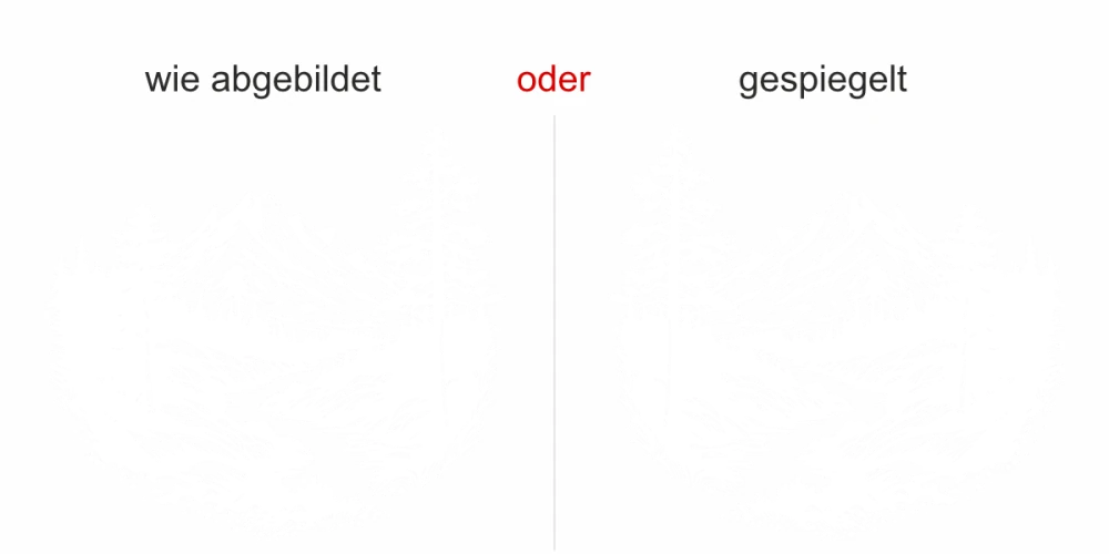 Motorhaubenaufkleber Gletscherbach in der Bergwelt - Ansicht Ausrichtung und Farbauswahl