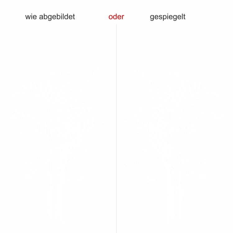 Autoaufkleber Palmwedel - Ansicht Ausrichtung und Farbauswahl