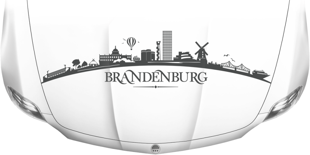 Motorhaubenaufkleber Skyline Brandenburg