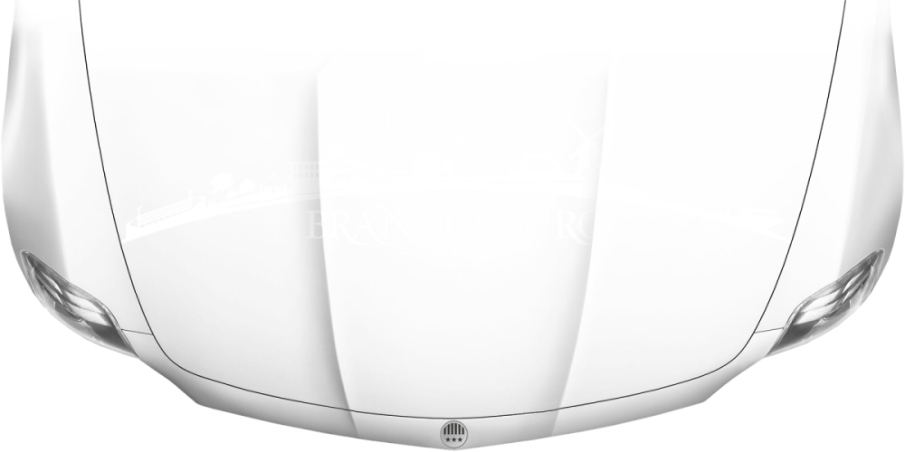 Motorhaubenaufkleber Skyline Brandenburg auf heller Motorhaube - Ansicht Farbauswahl