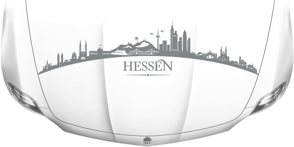 Motorhaubenaufkleber Skyline Hessen