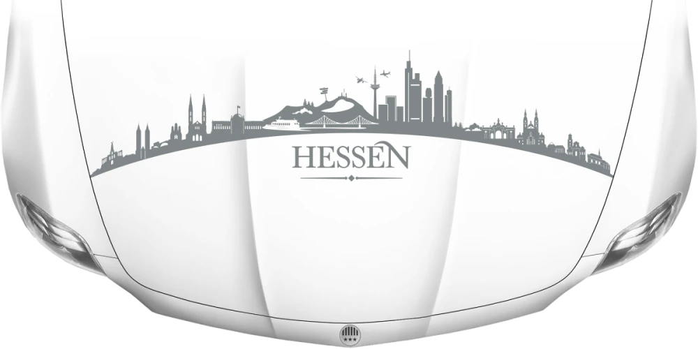 Motorhaubenaufkleber Skyline Hessen
