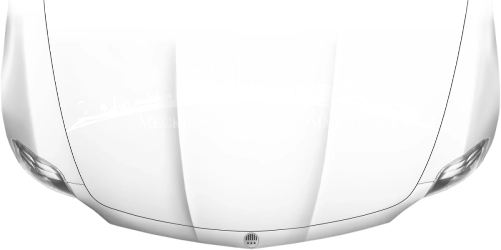 Motorhaubenaufkleber Skyline Mecklenburg-Vorpommern auf heller Motorhaube - Ansicht Farbauswahl