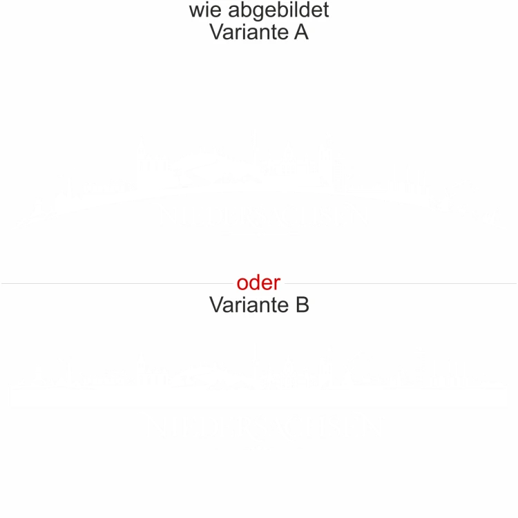 Motorhaubenaufkleber Skyline Niedersachsen - wie abgebildet - Ansicht Farbauswahl - Varianten A und B