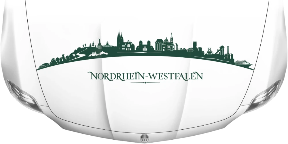 Motorhaubenaufkleber Skyline Nordrhein-Westfalen