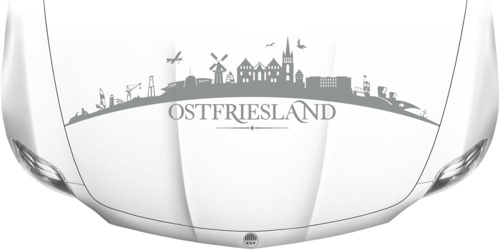 Motorhaubenaufkleber Skyline Ostfriesland