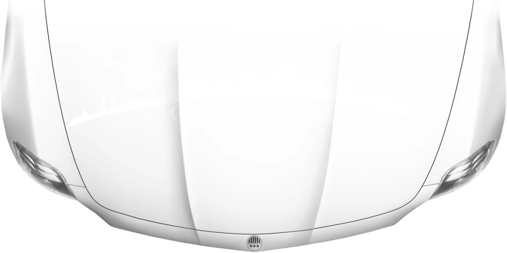 Motorhaubenaufkleber Skyline Ostfriesland auf heller Motorhaube - Ansicht Farbauswahl