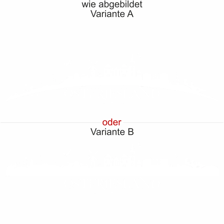 Motorhaubenaufkleber Skyline Ostfriesland - wie abgebildet - Ansicht Farbauswahl - Varianten A und B