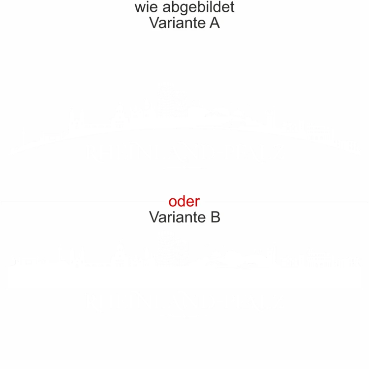 Motorhaubenaufkleber Skyline Rheinland-Pfalz - wie abgebildet - Ansicht Farbauswahl - Varianten A und B