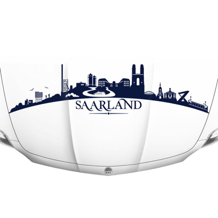 Motorhaubenaufkleber Skyline Saarland