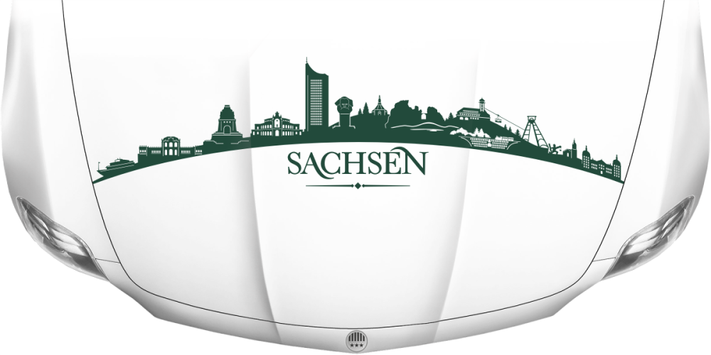 Motorhaubenaufkleber Skyline Sachsen