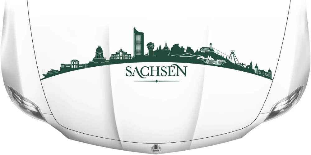 Motorhaubenaufkleber Skyline Sachsen