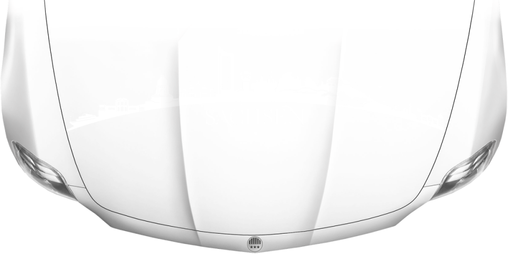 Motorhaubenaufkleber Skyline Sachsen auf heller Motorhaube - Ansicht Farbauswahl