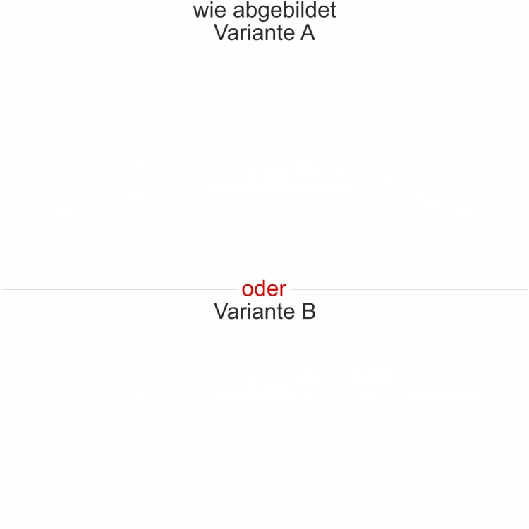 Motorhaubenaufkleber Skyline Sachsen - wie abgebildet - Ansicht Farbauswahl - Varianten A und B