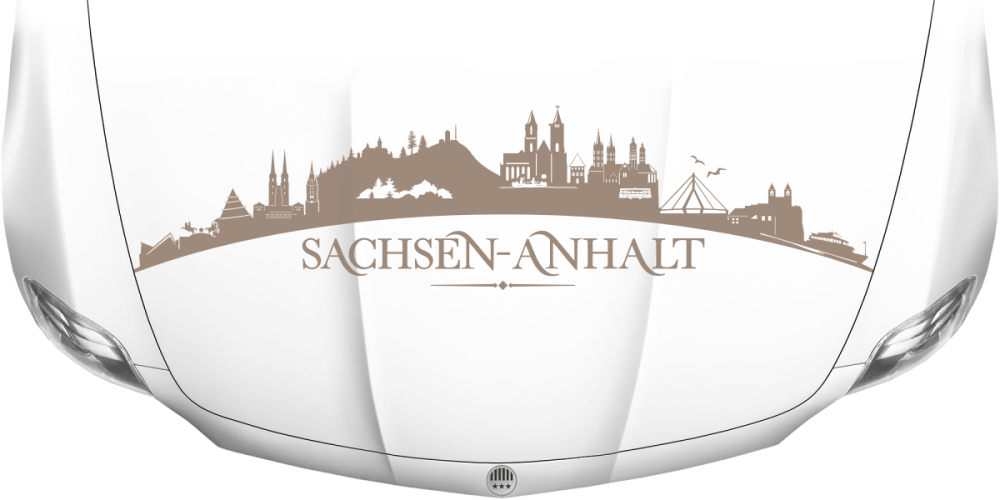 Motorhaubenaufkleber Skyline Sachsen-Anhalt