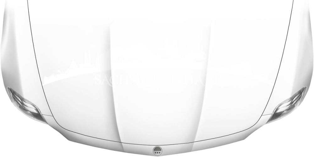 Motorhaubenaufkleber Skyline Sachsen-Anhalt auf heller Motorhaube - Ansicht Farbauswahl
