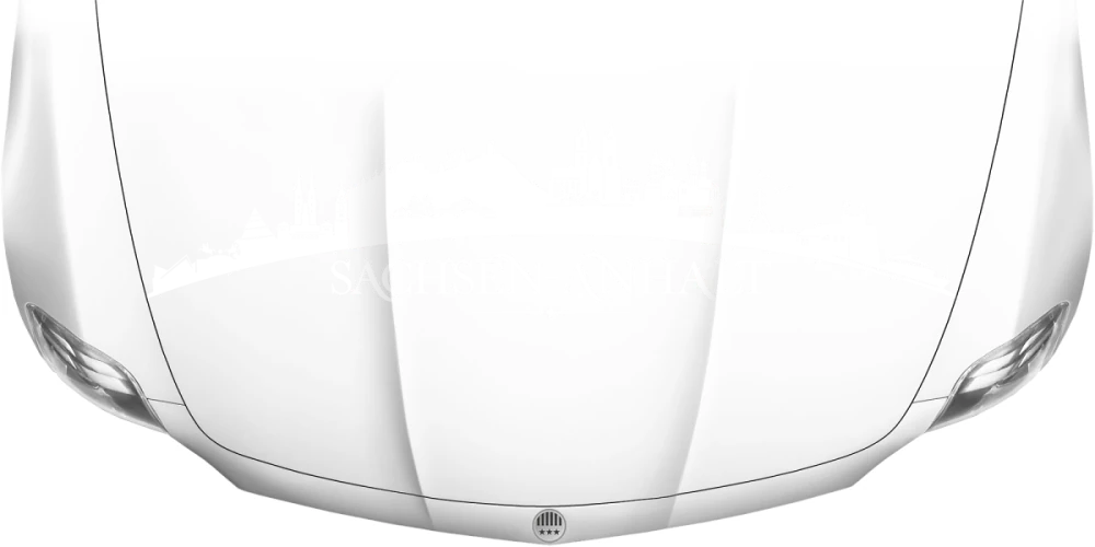 Motorhaubenaufkleber Skyline Sachsen-Anhalt auf heller Motorhaube - Ansicht Farbauswahl