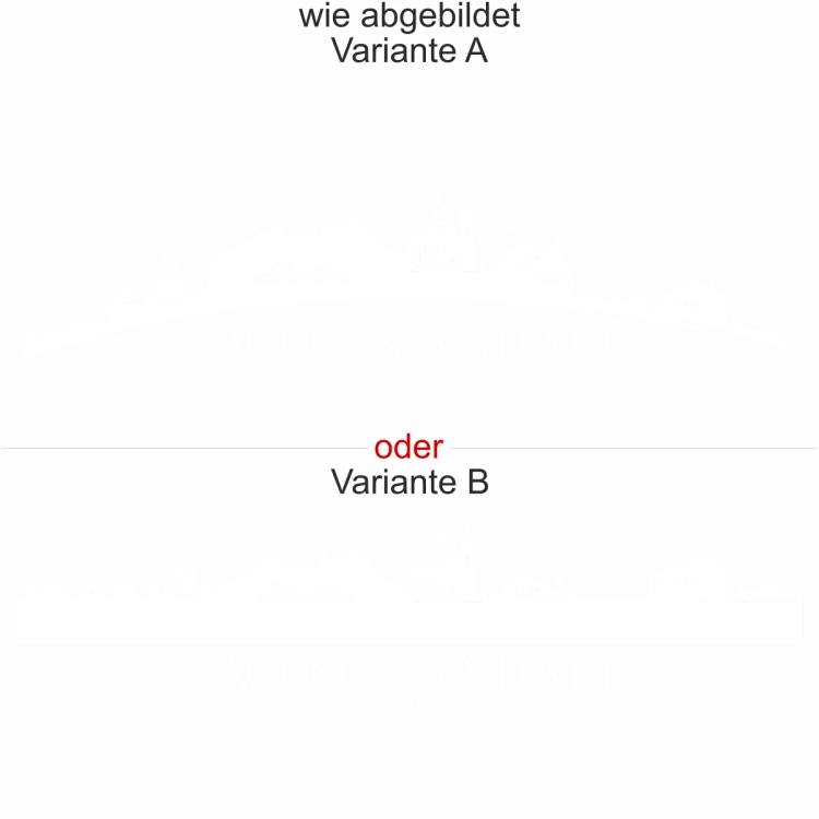 Motorhaubenaufkleber Skyline Sachsen-Anhalt - wie abgebildet - Ansicht Farbauswahl - Varianten A und B