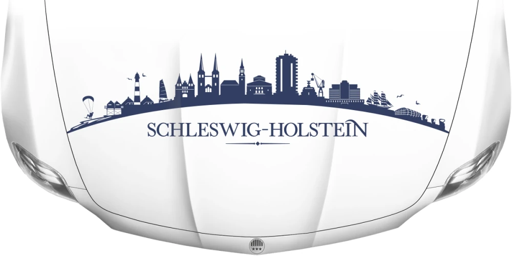 Motorhaubenaufkleber Skyline Schleswig-Holstein
