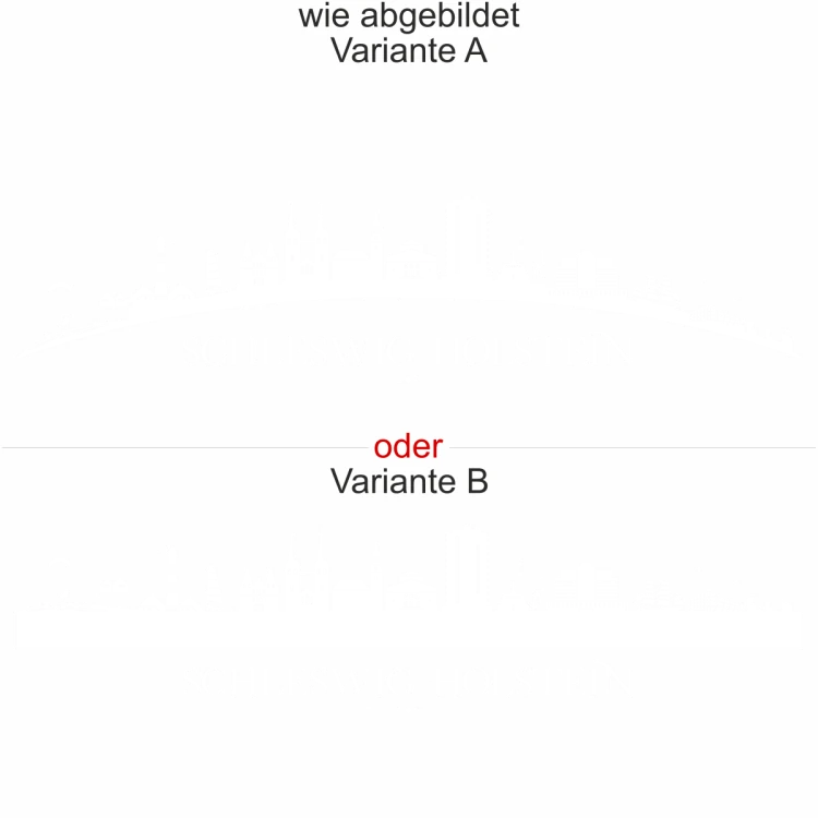Motorhaubenaufkleber Skyline Schleswig-Holstein - wie abgebildet - Ansicht Farbauswahl - Varianten A und B