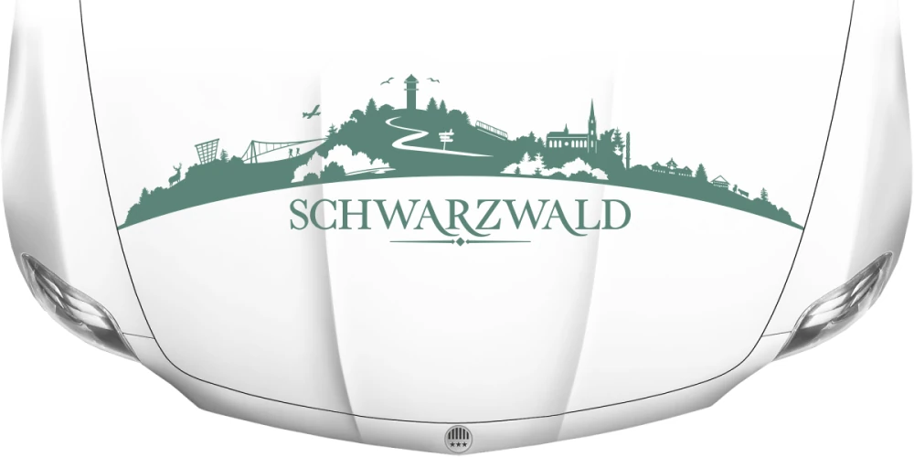 Motorhaubenaufkleber Skyline Schwarzwald