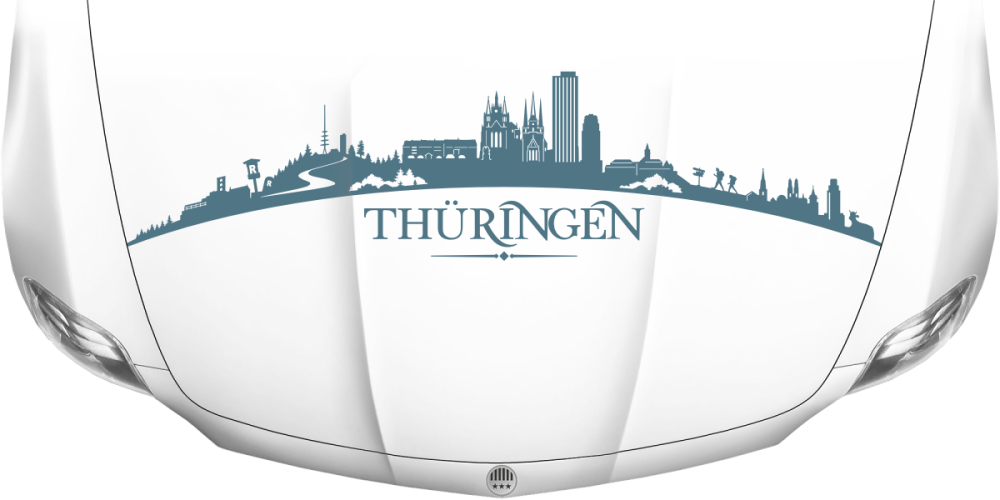 Motorhaubenaufkleber Skyline Thüringen
