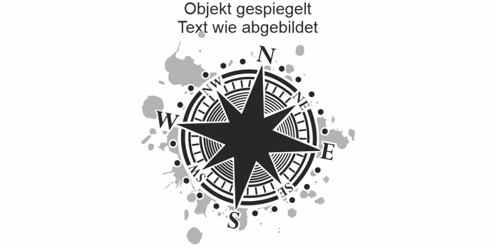 Autofolie für die Motorhaube mit Kompass - Ansicht Ausrichtung