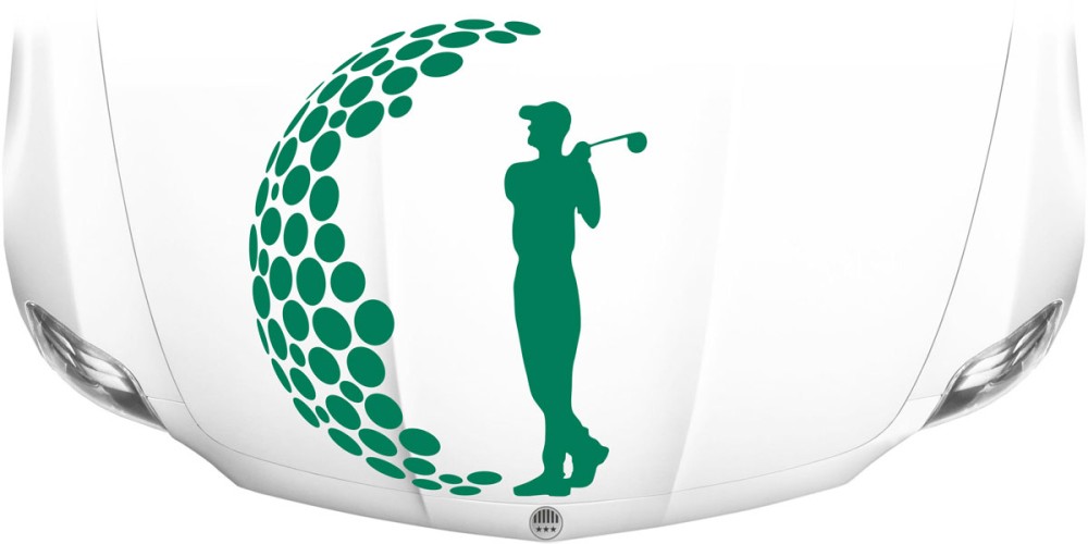 Aufkleber für die Motorhaube mit Golfer