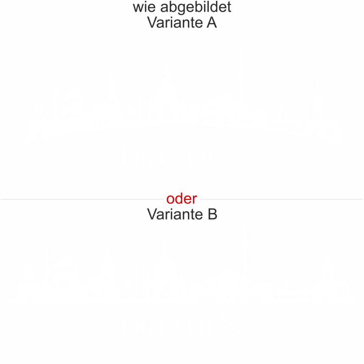 Autoaufkleber für die Motorhaube mit Dresdner Skyline - Ansicht Ausrichtung mit Farbauswahl und Variante Autoaufkleber für die Motorhaube mit Dresdner Skyline - Ansicht Ausrichtung mit Farbauswahl und Variante